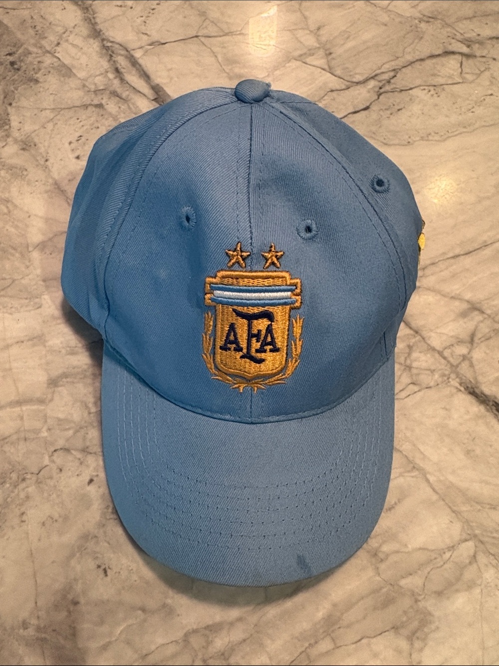 adidas Argentina football Association  Light Blue & Gold AFA Crest Baseball Cap